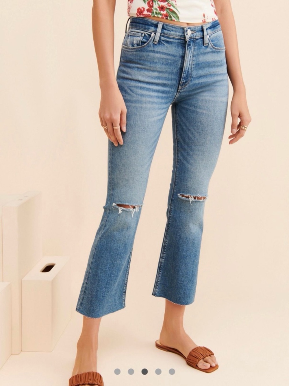Hudson Blue Distressed Barbara High Rise Jeans